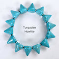 Black Onyx or Turquoise Howlite Crystal Spike Stretch Bracelet - You Choose Stone