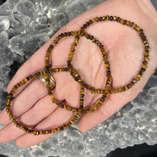 2-4mm Gem Cut Tiger Eye Bracelet - 1 bracelet