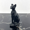 Obsidian Sphynx Cat Carving