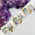 Crystal Ring Amethyst Double Slice Adjustable Ring Electroplated Gold or Silver