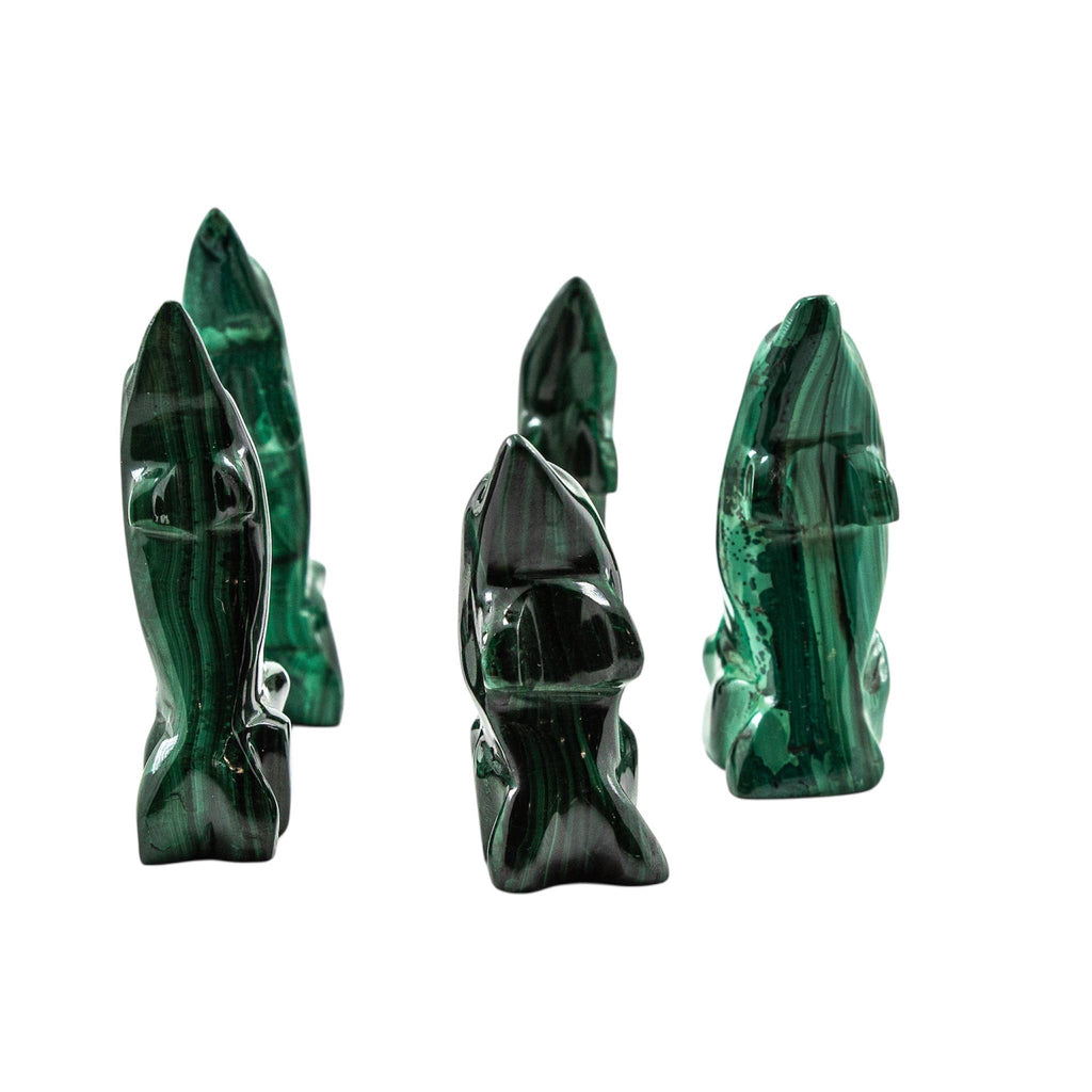 Malachite Dolphin Figurine Carvings