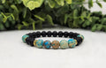CALMNESS -  Imperial Jasper (Ocean)/Obsidian Bracelet 8MM